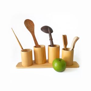 Bamboo Wooden Cutlery Holder/ Organizer