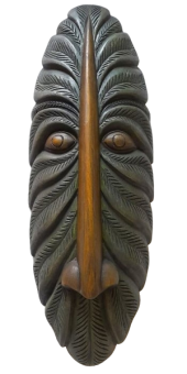 Leaf Spirit – Handcrafted Wooden Mask | Wall Hanging