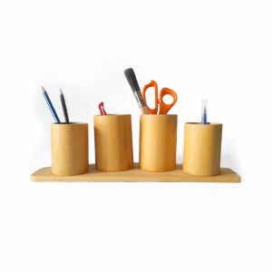 Bamboo Wooden Pen Organizer